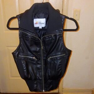Decibel Black Leather Vest